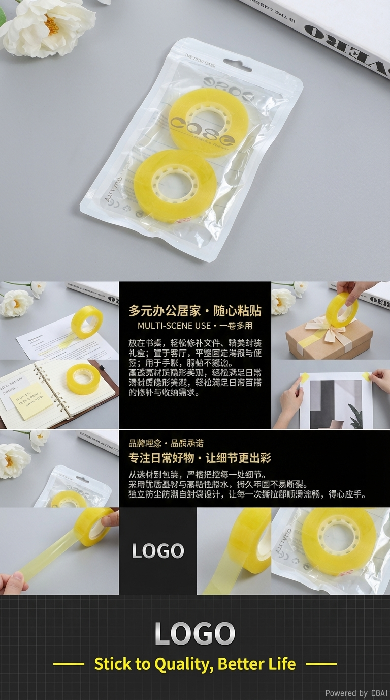 透明胶带打包胶带办公用品手帐胶带花艺胶带180m详情3