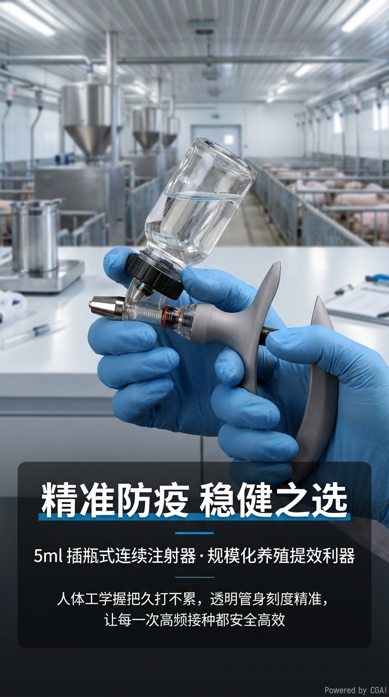 Bottle-type continuous syringe, adjustable continuous syringe for pigs, chickens, ducks, geese and animals pic 1