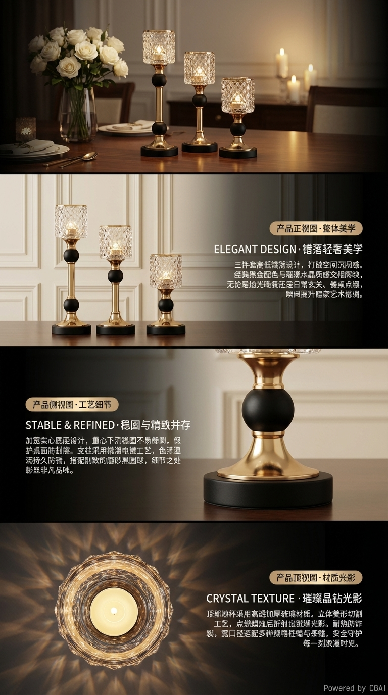 European-style decorative soft furnishings, wedding handicrafts, candlesticks, home items, candlesticks, candlestick handicrafts, candlesticks pic 2