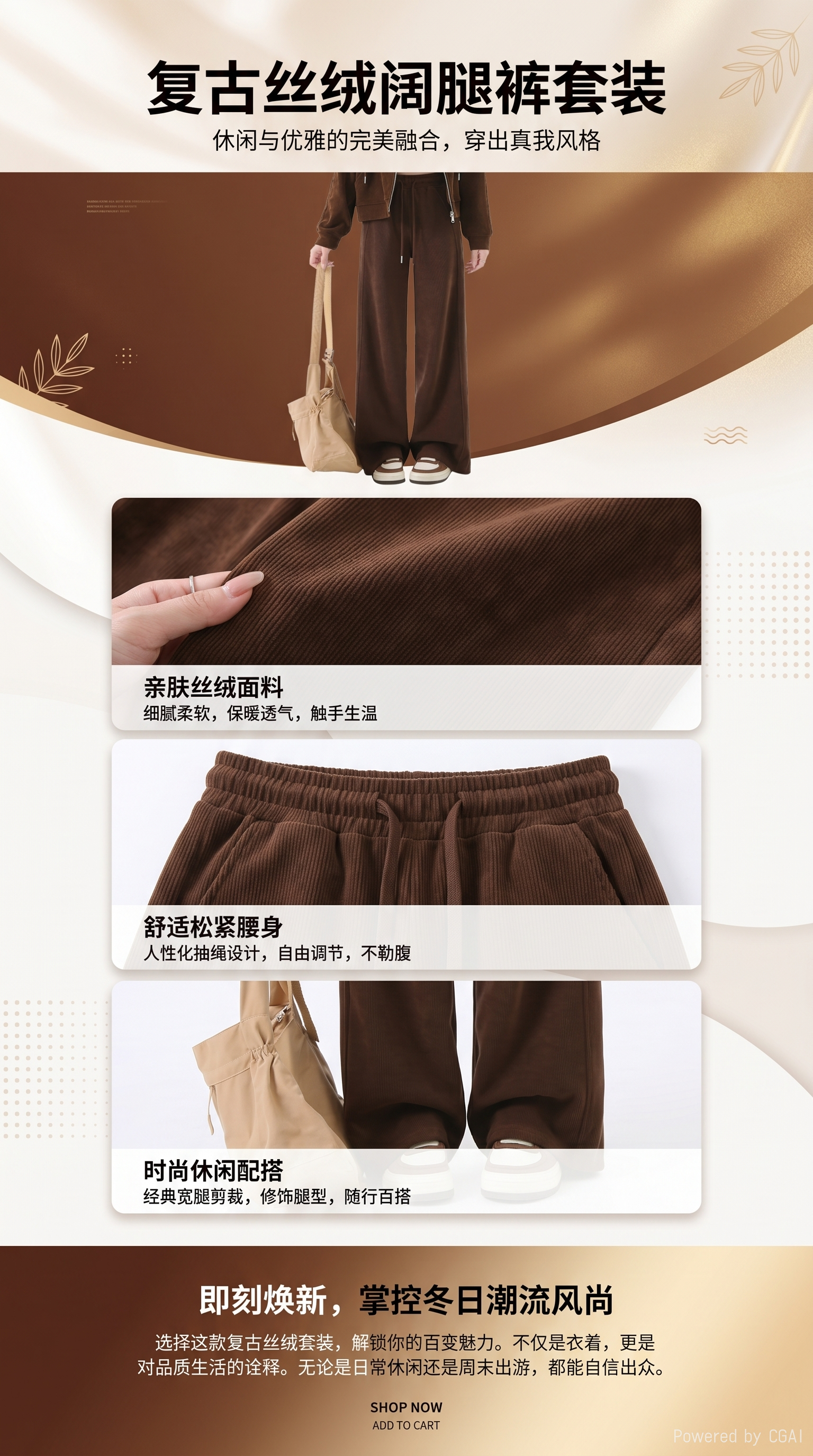银狐绒棕色休闲套装人体模特展示头模特头模特详情1