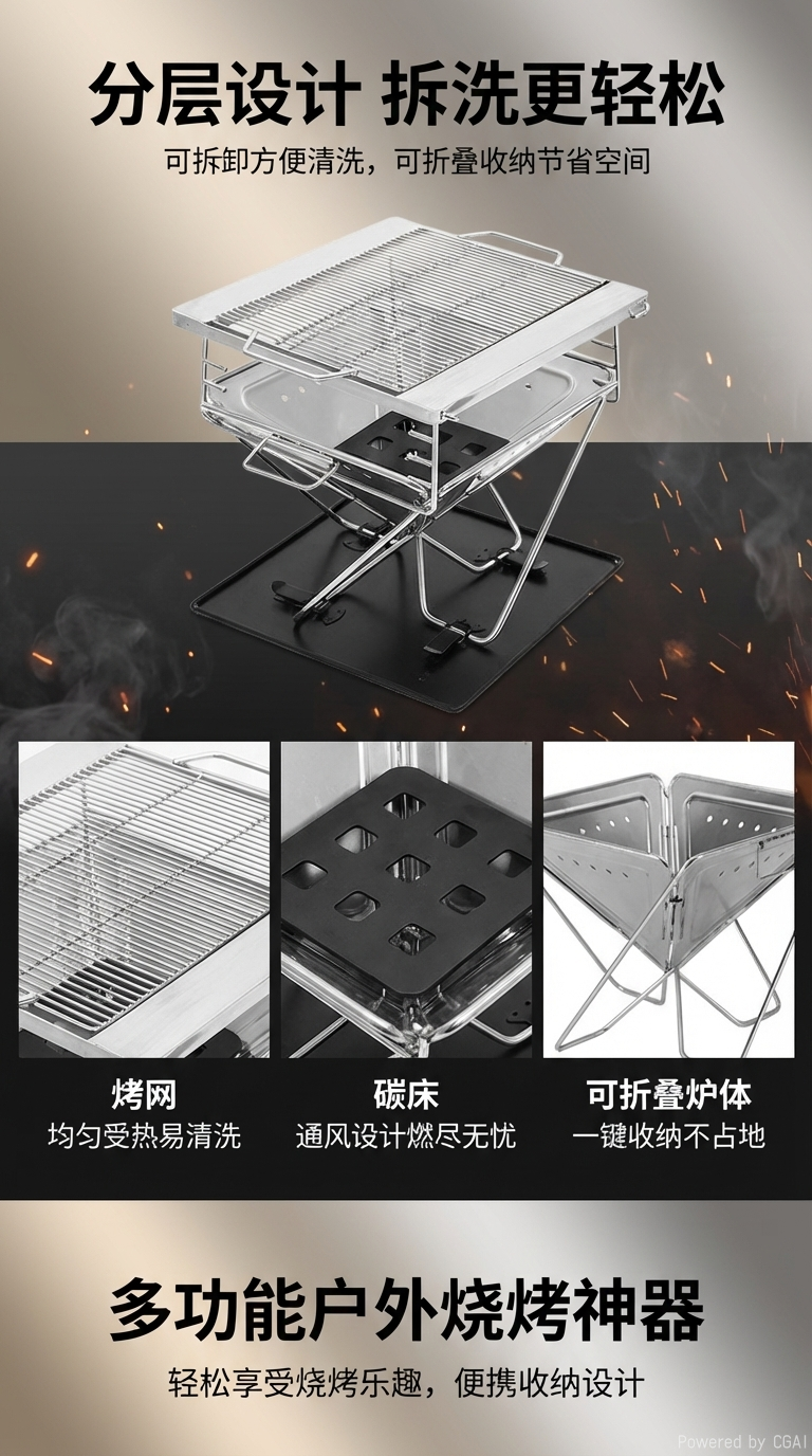 烧烤炉便携式烤炉烧烤架户外烧烤设备详情1