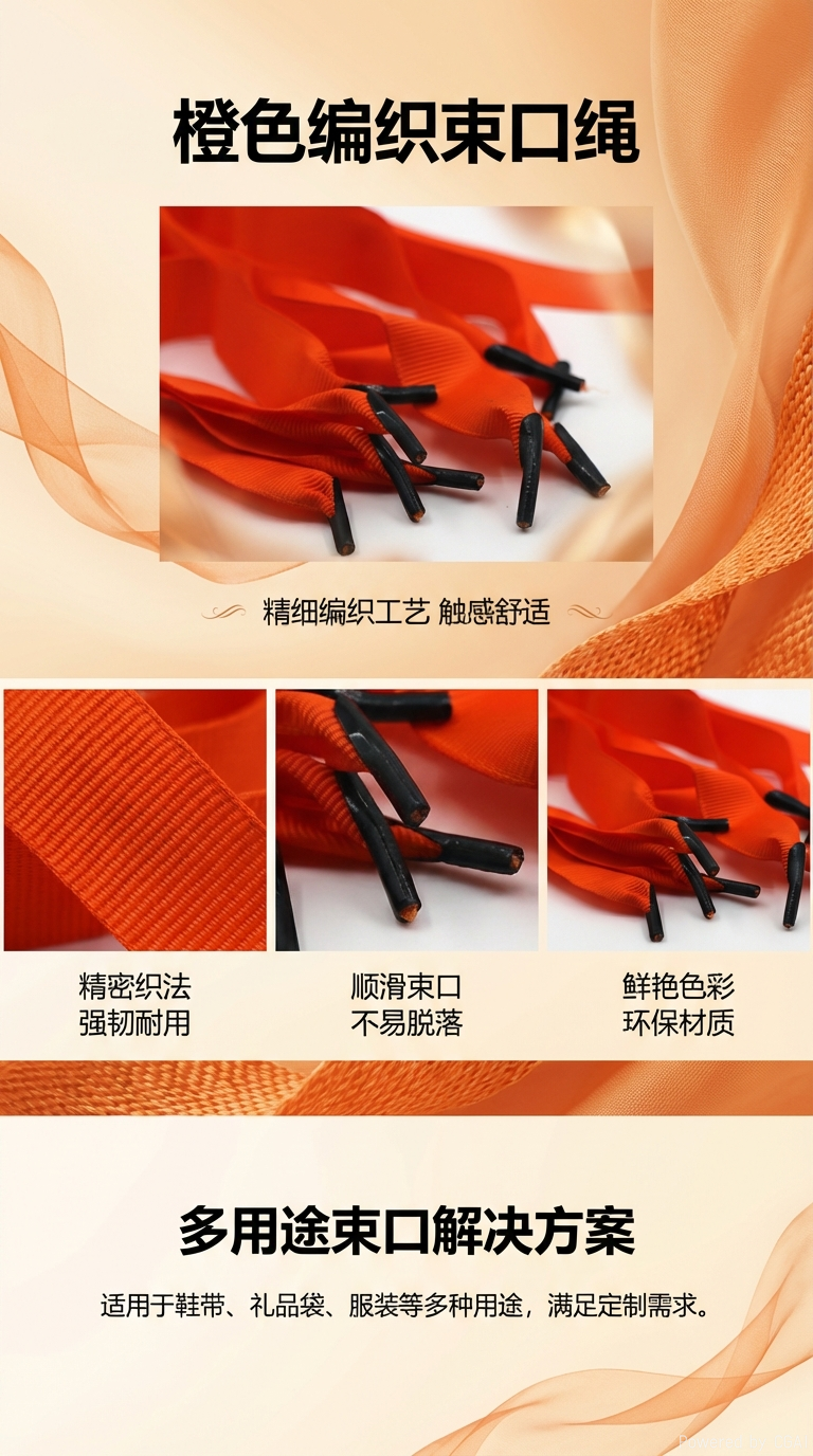 小狮子全息反光鞋带满天星编制鞋带橙色鞋带运动休闲鞋配件详情1