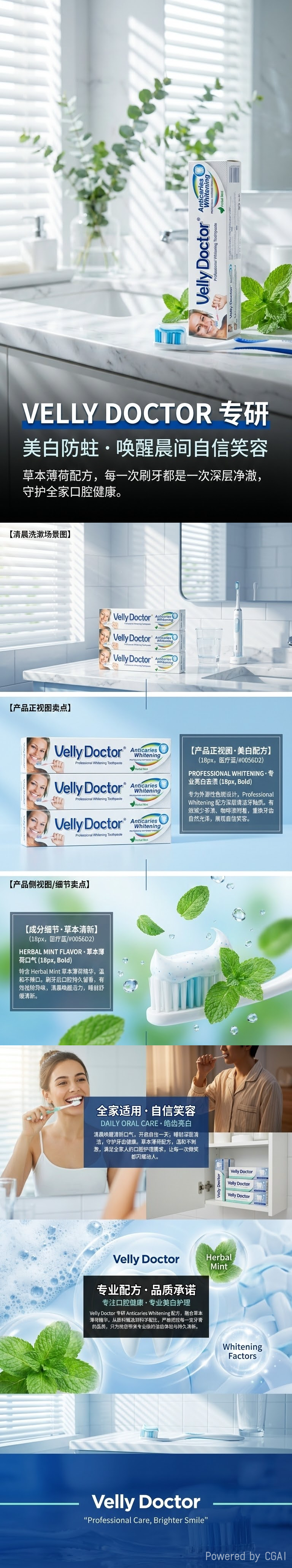 Velly Doctor 110g 清洁口腔消除口气持久留香保护牙龈详情1