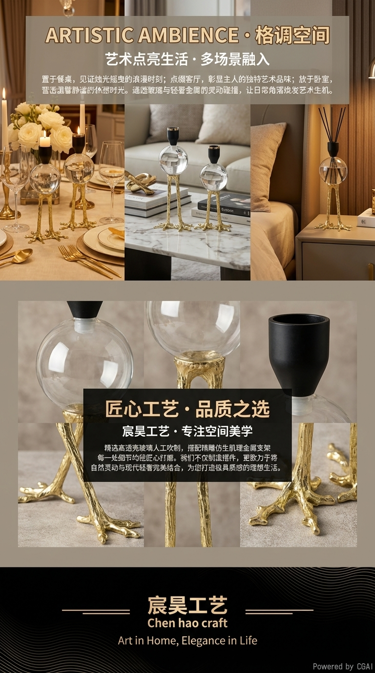 European-style decorative soft furnishings, wedding handicrafts, candlesticks, home items, candlesticks, candlestick handicrafts, candlesticks pic 3