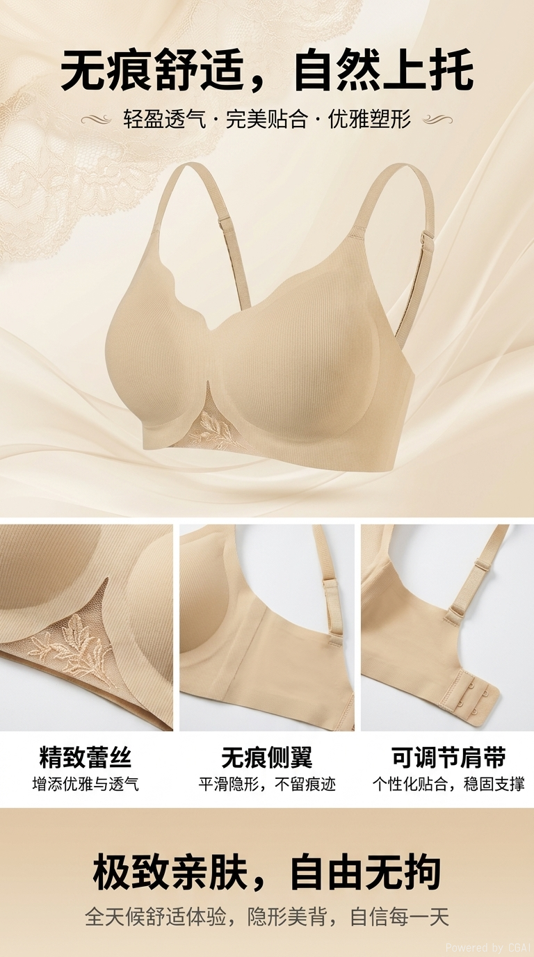 French retro wavy seamless Bra pic 1