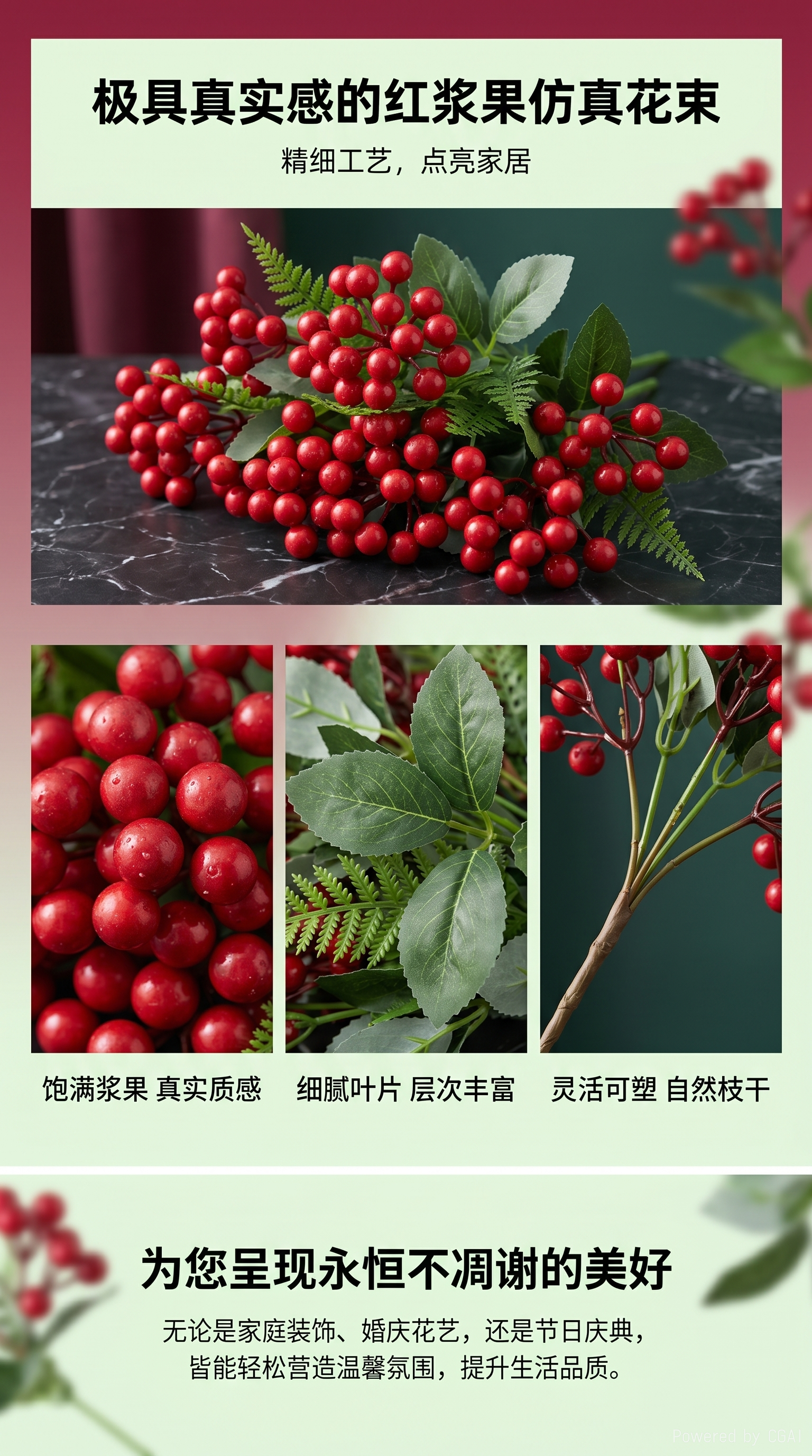 仿真塑料花人造花手工花材料详情1