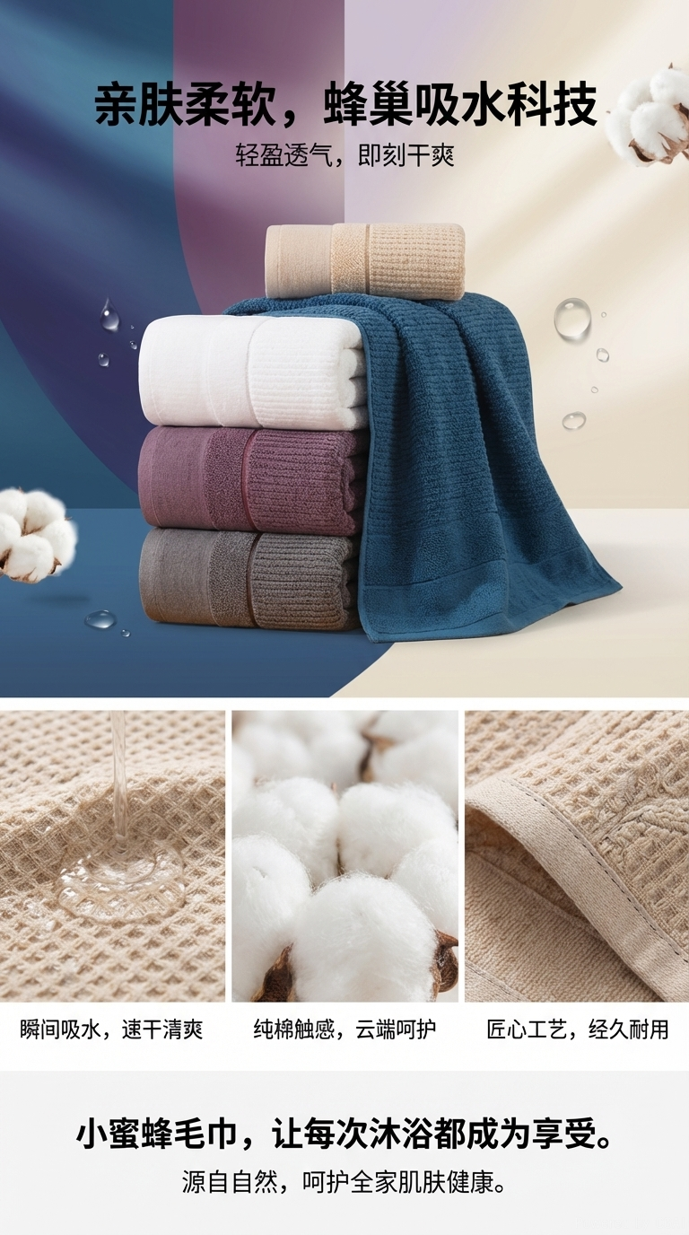 New bath towel gift, embroidered bath towel, out of stock, plain towel, Little Bee Towel 001 pic 1