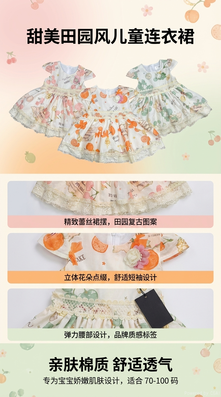 谷美清新连衣裙 简约显瘦日常穿搭春夏新款详情1