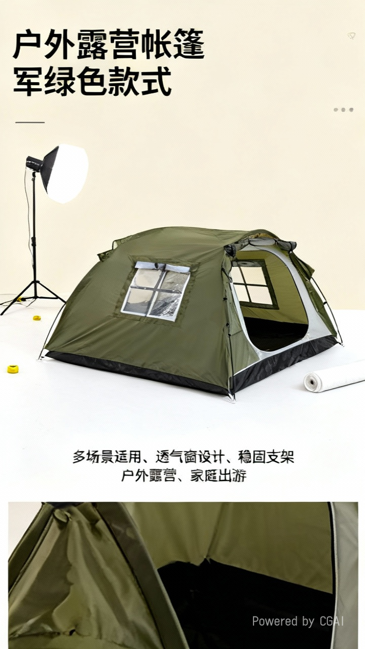 一室一厅双层帐篷手动3-4人详情1