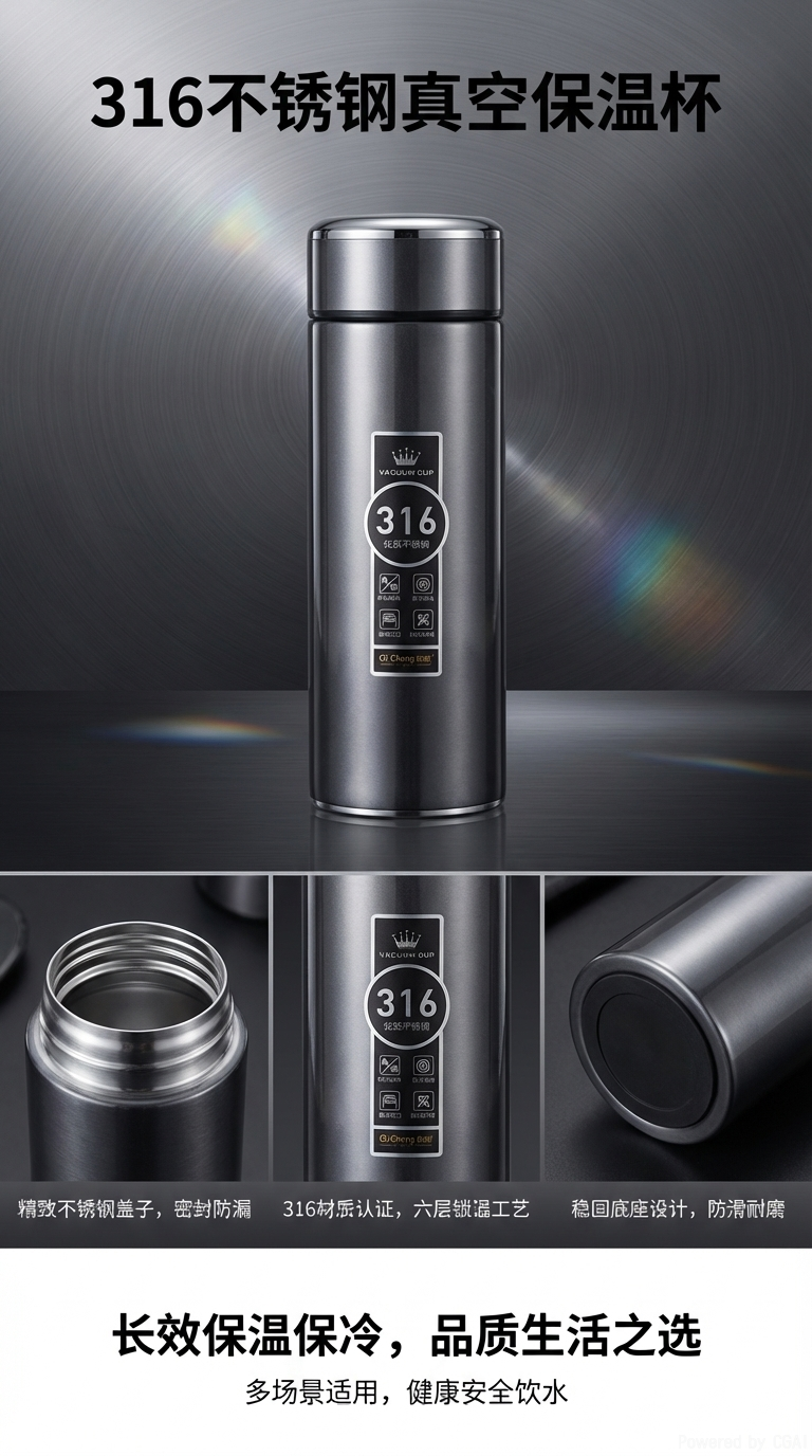 保温杯大容量不锈钢保温杯24小时保温防漏设计耐用杯盖详情1