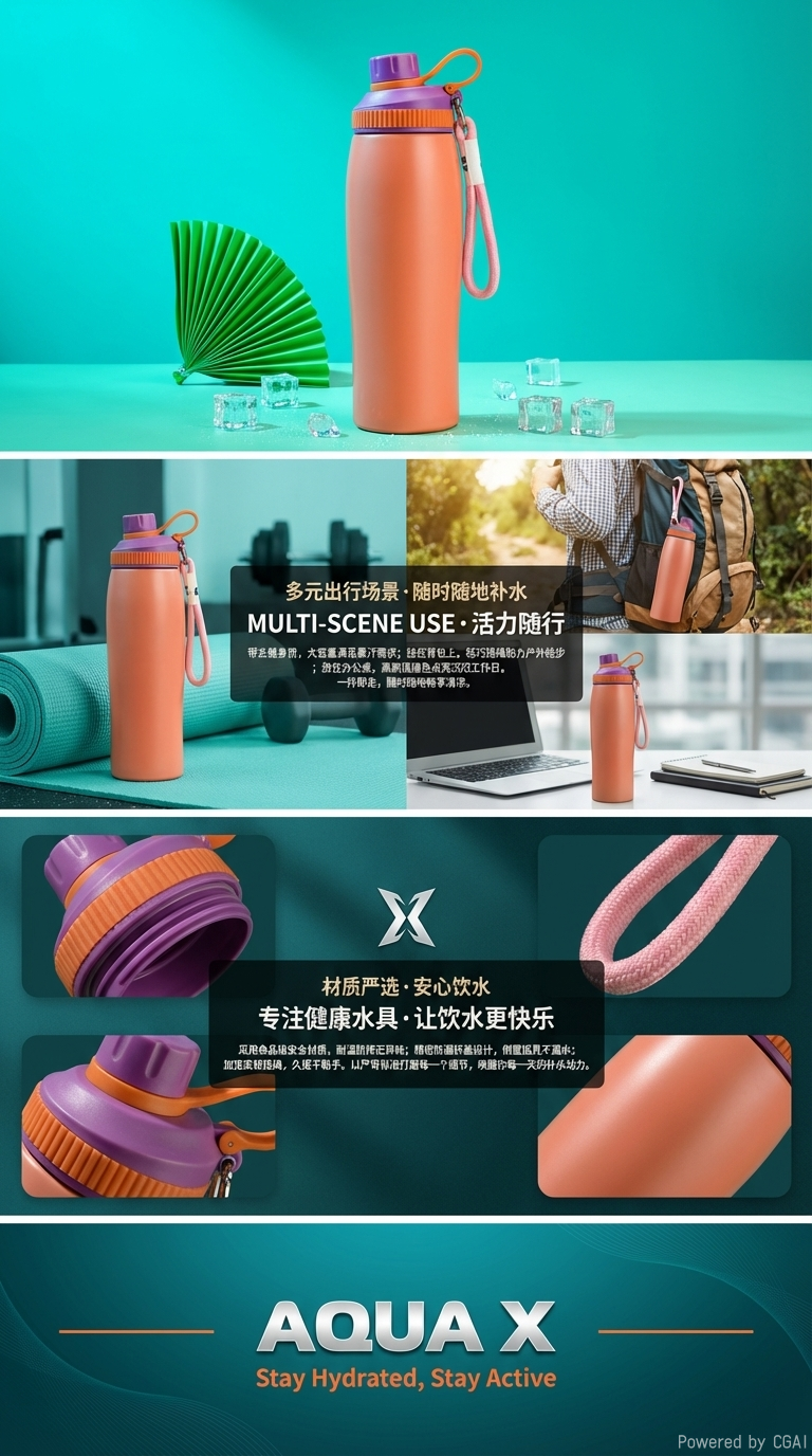 304 Thermos Flask Bottle Custom 650ML Vacuum Travel Bottle详情3