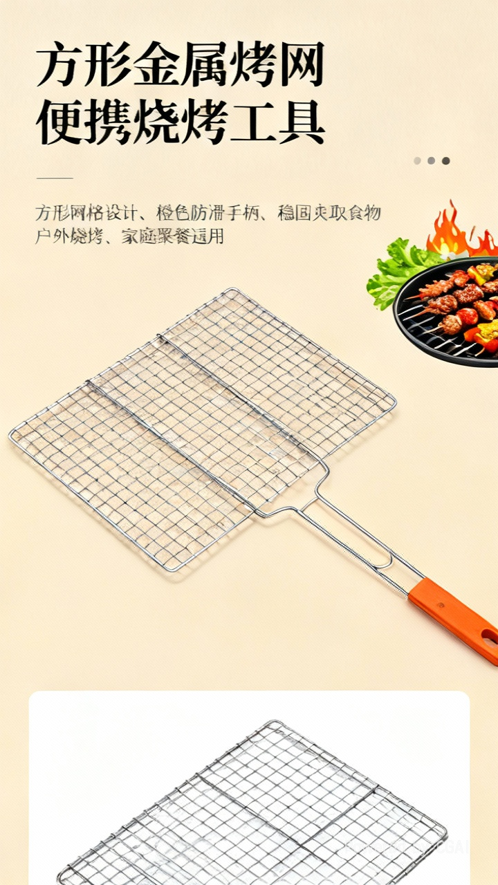 BBQ厂家专供户外用具镀锌特大平板烧烤架详情1