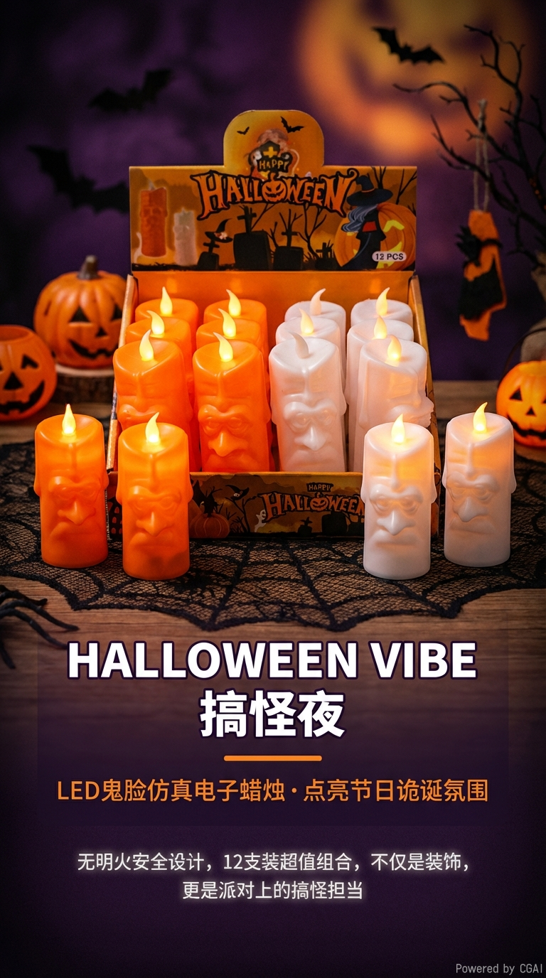 万圣节小电子蜡烛气氛派对批发详情1