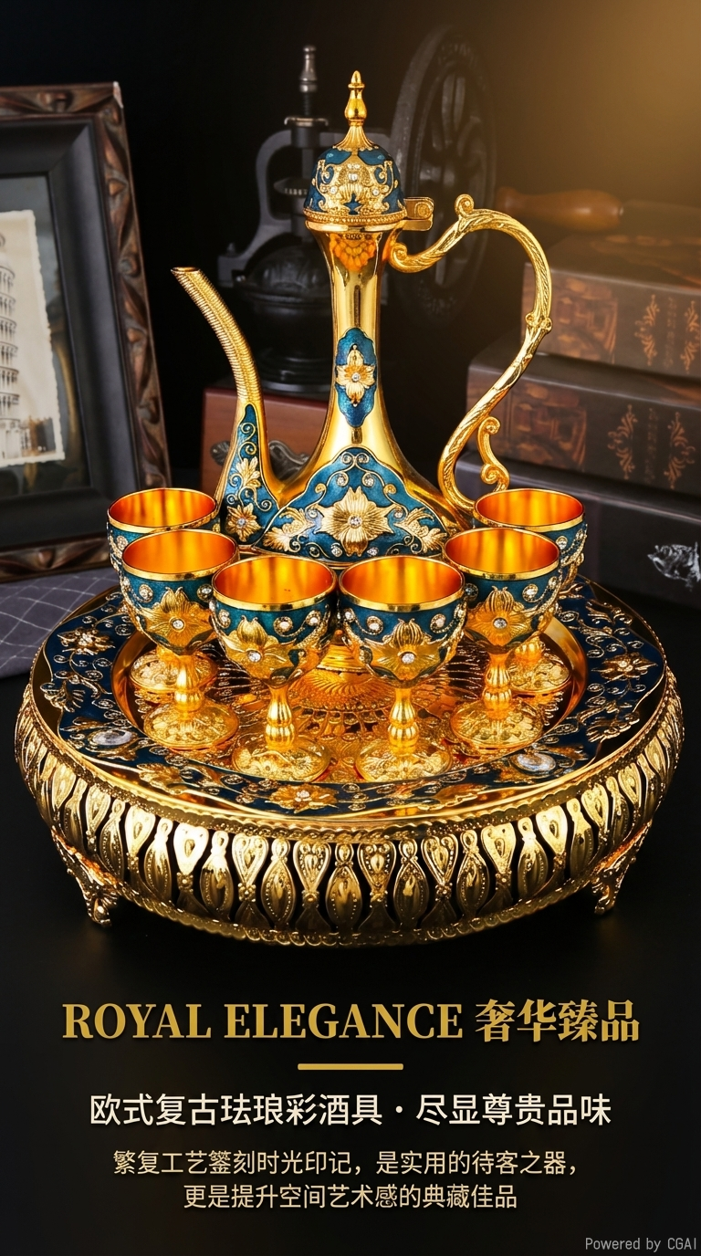 Decorative tea set, ceramic tea set combination, gift set, home tea art supplies, exquisite tea set gift box pic 1