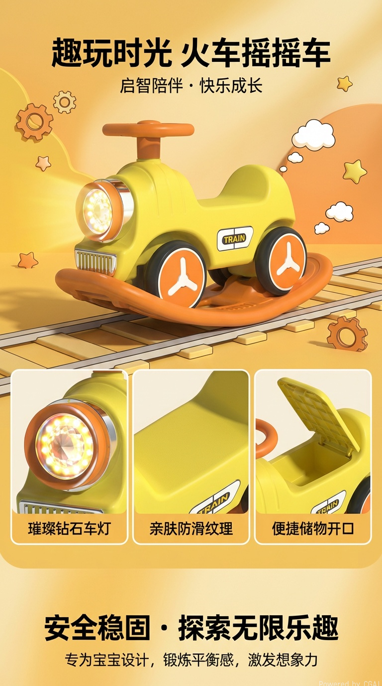 bbku儿童玩具车摇摆车儿童摇椅摇摇马可爱2025款趣味益智儿童玩具详情1