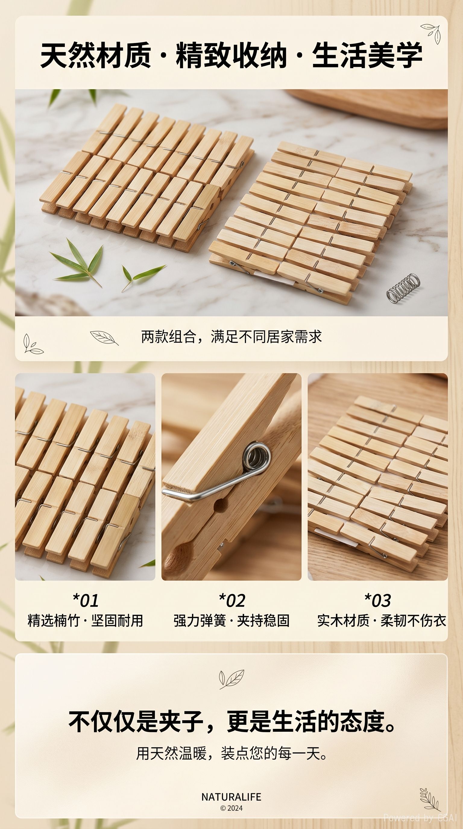 竹夹子 夹子竹制品耐用 是居家必备的一款夹子详情1