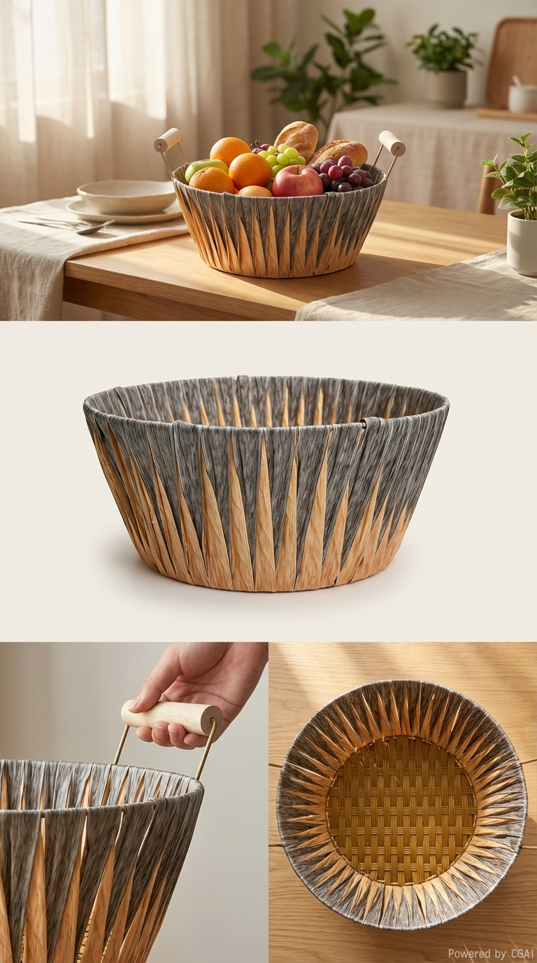 塑料编织篮子面包篮水果篮杂物收纳篮杂物收纳篮圆形篮子家居收纳用品详情2