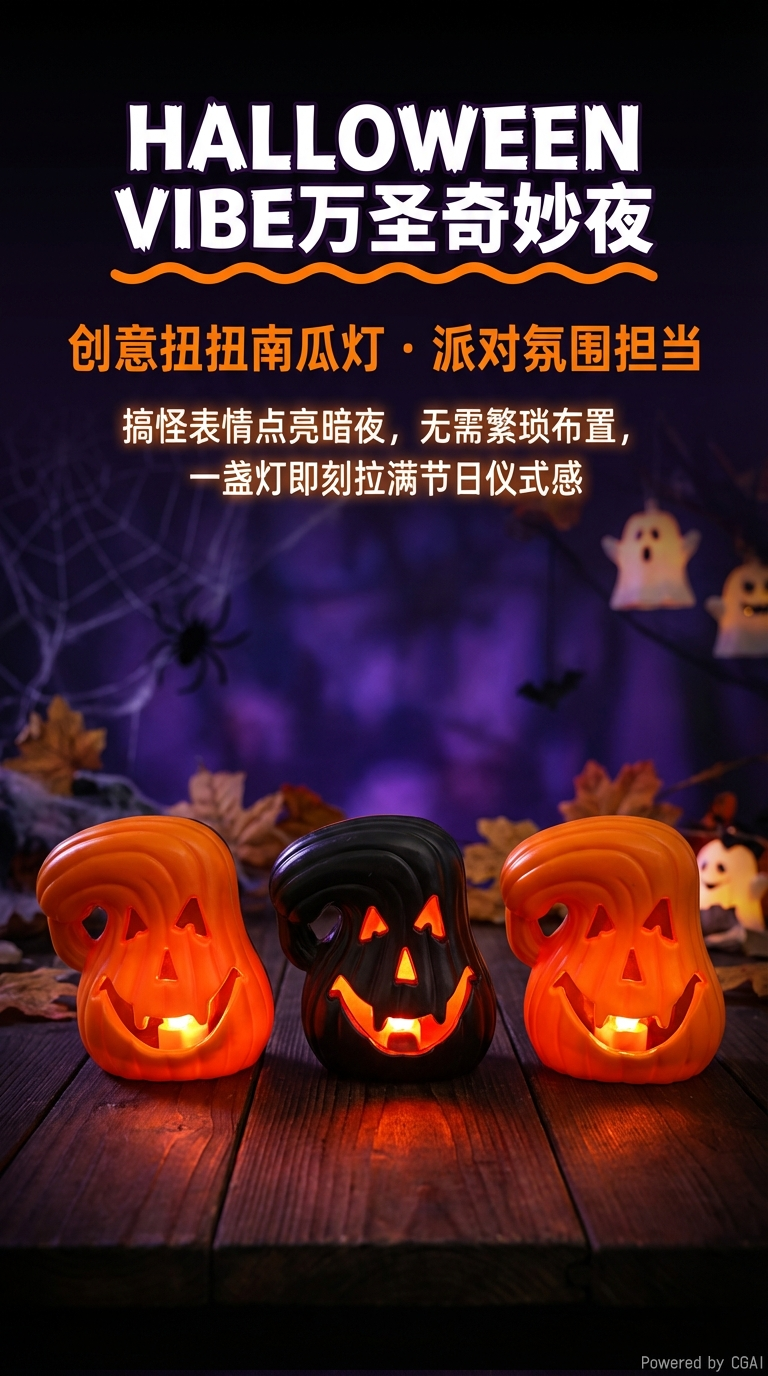 万圣节装饰led南瓜灯户外发光挂件节日派对布置道具摆件装饰详情1