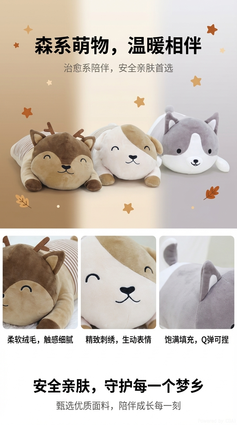 Factory direct sales of Yide plush toys, dolls, wholesale plush figurines and throw pillows pic 1
