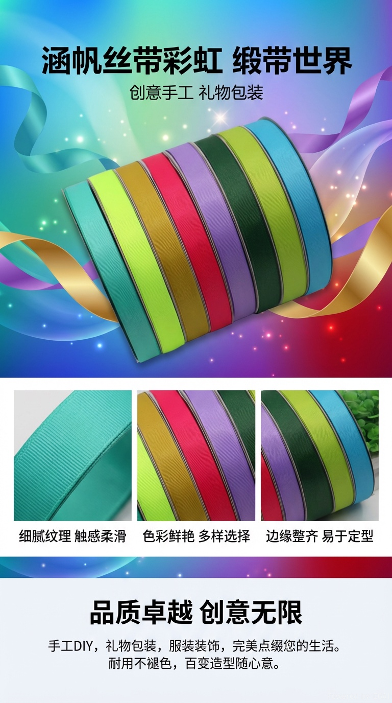 Colorful ribbons, ribbon hair curls, hair bands, towel loops, beaded nails, high ponytail headwear, custom-made by hand pic 1