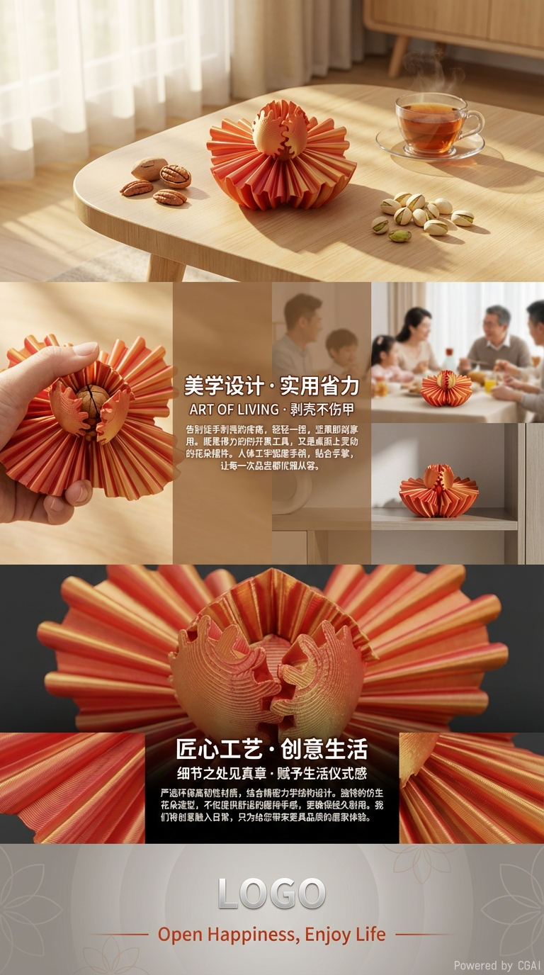 The red flower-shaped 3D printed model, 3D printer consumables, creative process, suitable for 3D printers, with a variety of materials pic 3