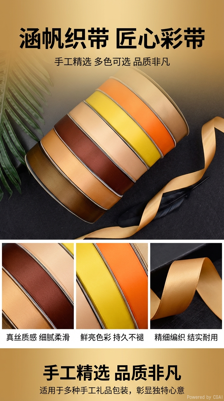 彩色丝带发圈头绳女士韩版拼接水钻高马尾头饰卷发饰品详情1