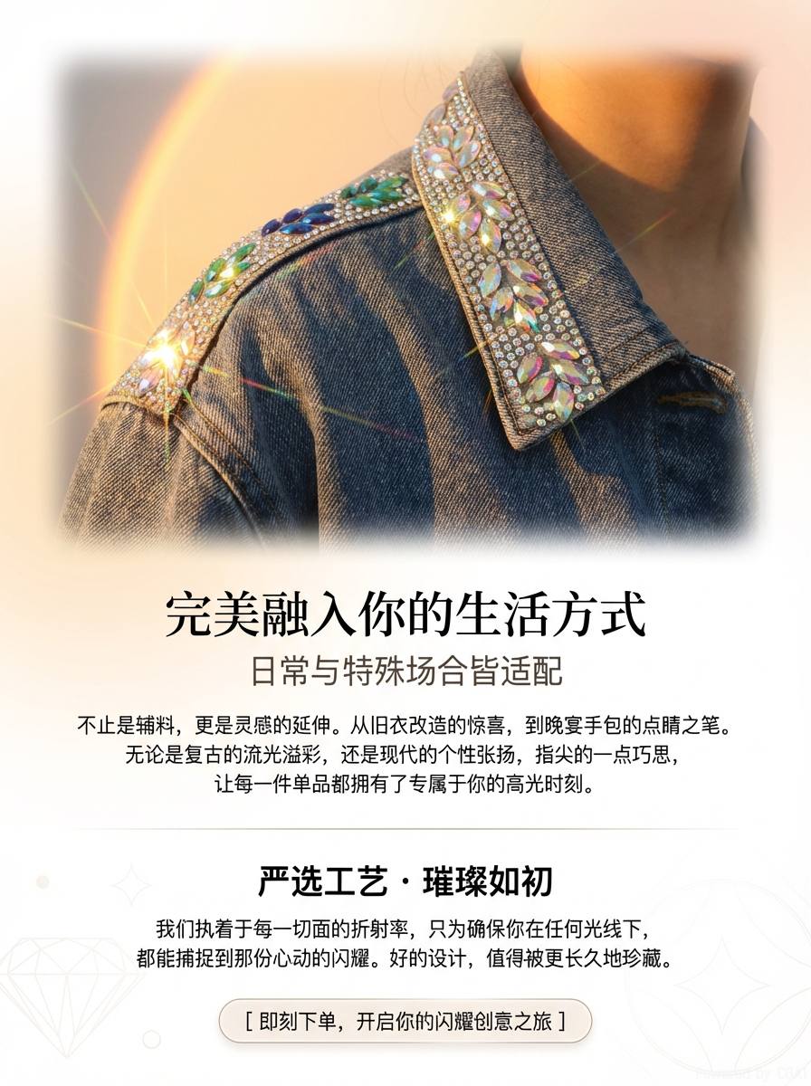 马眼树脂钻水钻链条带背胶烫钻条可烫可胶水粘衣服装饰钻详情4