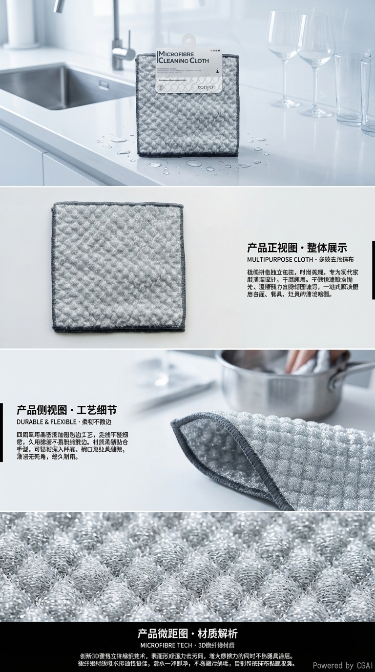泡泡银丝棉纱洗碗巾擦灶台不伤锅不粘油吸水吸油加厚厨房神器详情2
