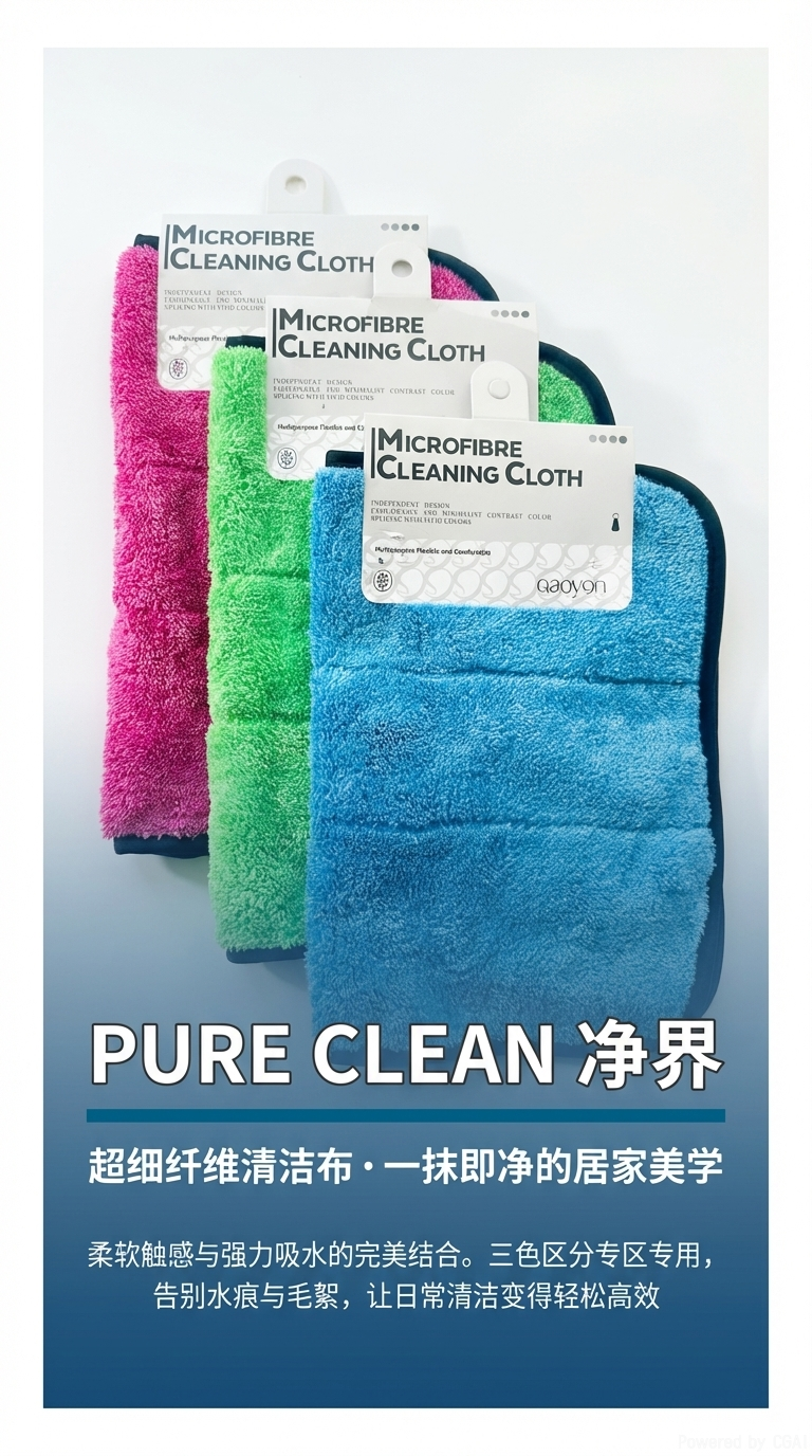 珊瑚绒AB面洗车毛巾专用加厚多功能抹布家政保洁擦车布双面清洁详情1