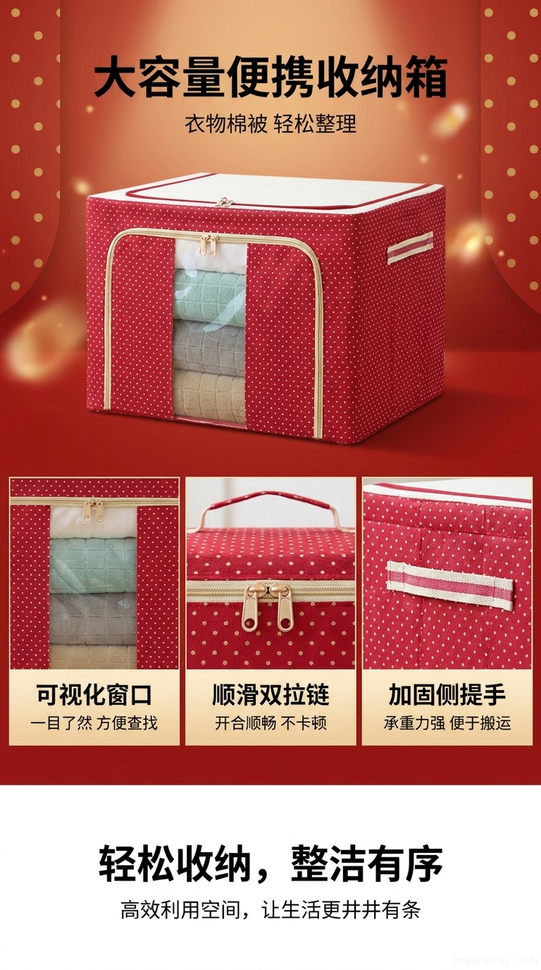 Fabric storage box drawer-type folding storage box, large-capacity dust-proof and breathable fabric storage box drawer-type folding pic 1