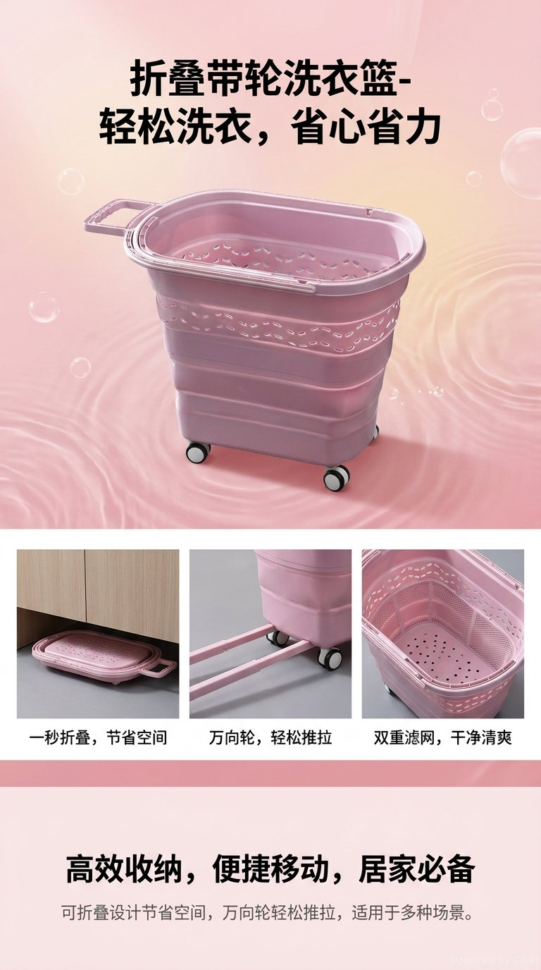 可折叠万向轮拖篮买菜家用便携推车取快递拖车超市购物篮手提篮子详情1
