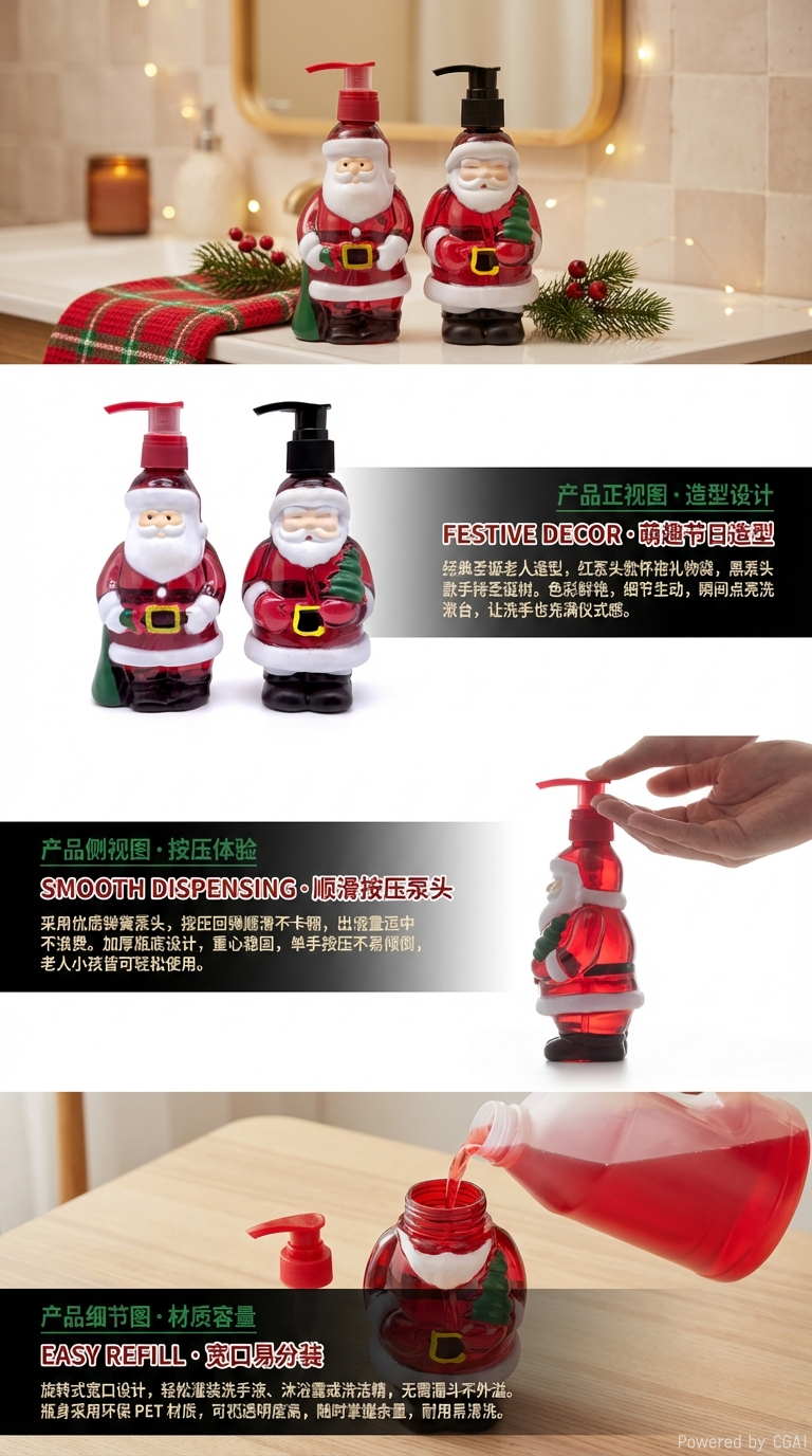 Santa Claus shaped hand sanitizer bottle cartoon hand sanitizer pic 2