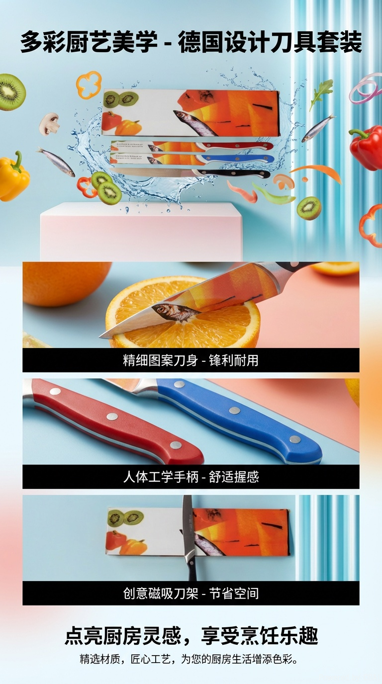 C287(D-7木柄)水果刀多功能厨房耐用锋利适用蔬果切割水果刀详情1