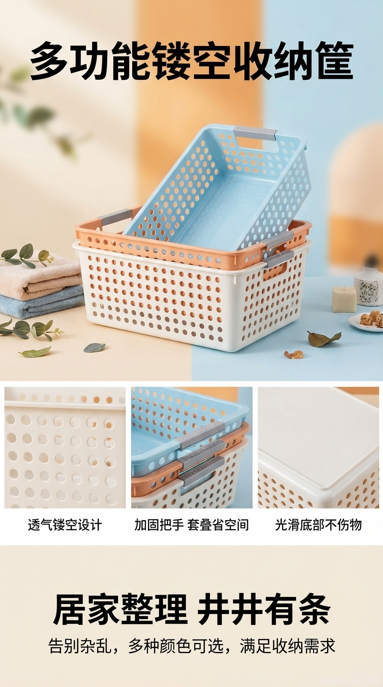 Anti-rattan woven storage basket, plastic PP material woven tape, dirty clothes basket, storage basket, 15L storage capacity pic 1