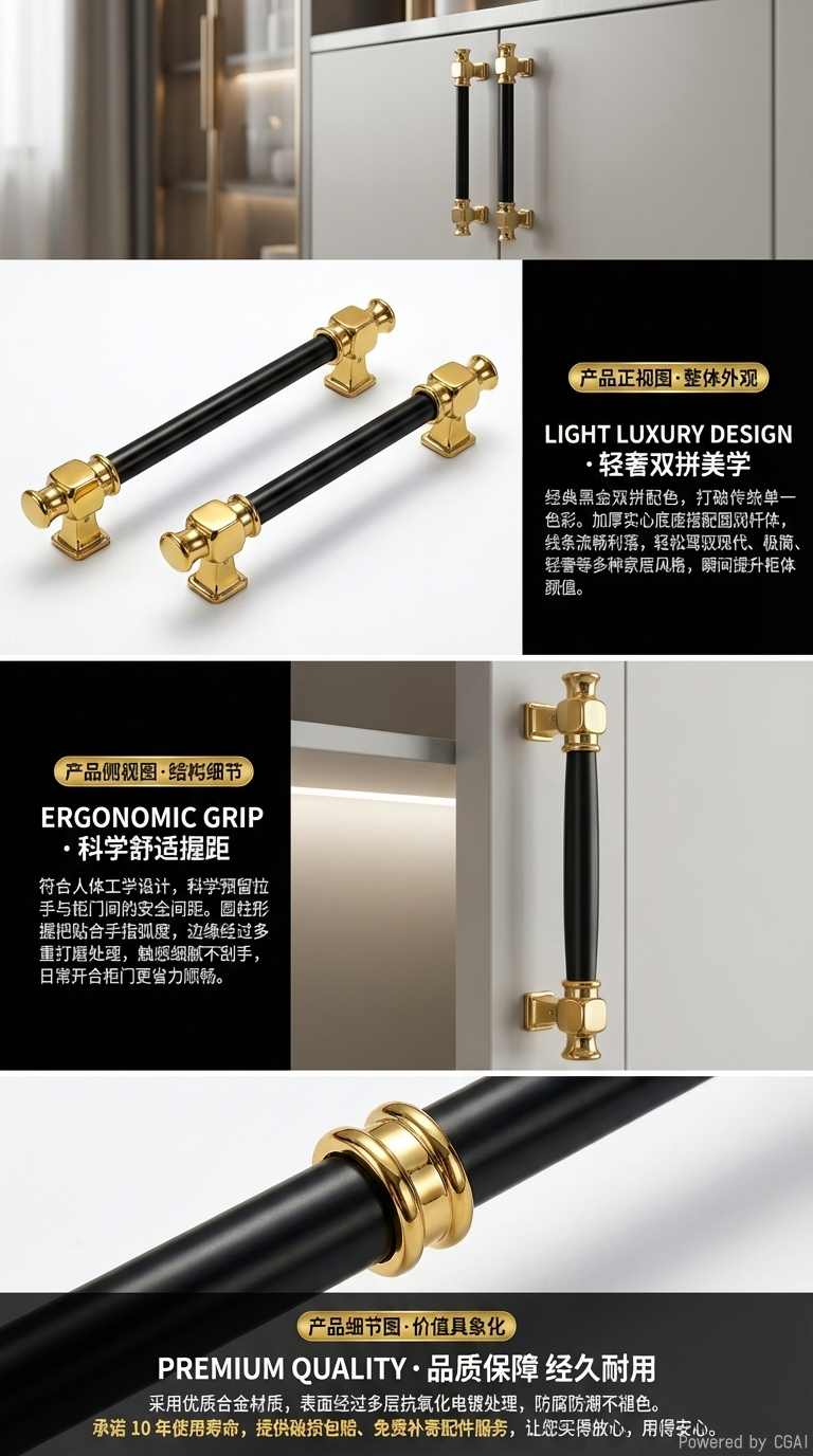 金色金属门帘杆窗帘轨道塑料窗帘支架家用安装简易详情2