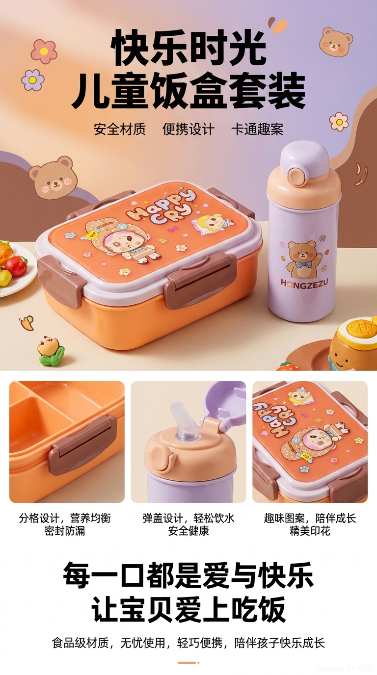 电热饭盒保鲜盒塑料便当盒180ml防漏密封可微波加热详情1
