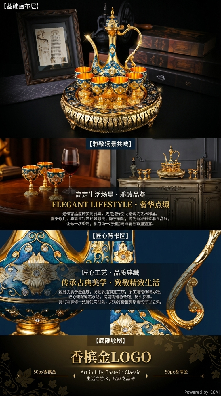 Decorative tea set, ceramic tea set combination, gift set, home tea art supplies, exquisite tea set gift box pic 3