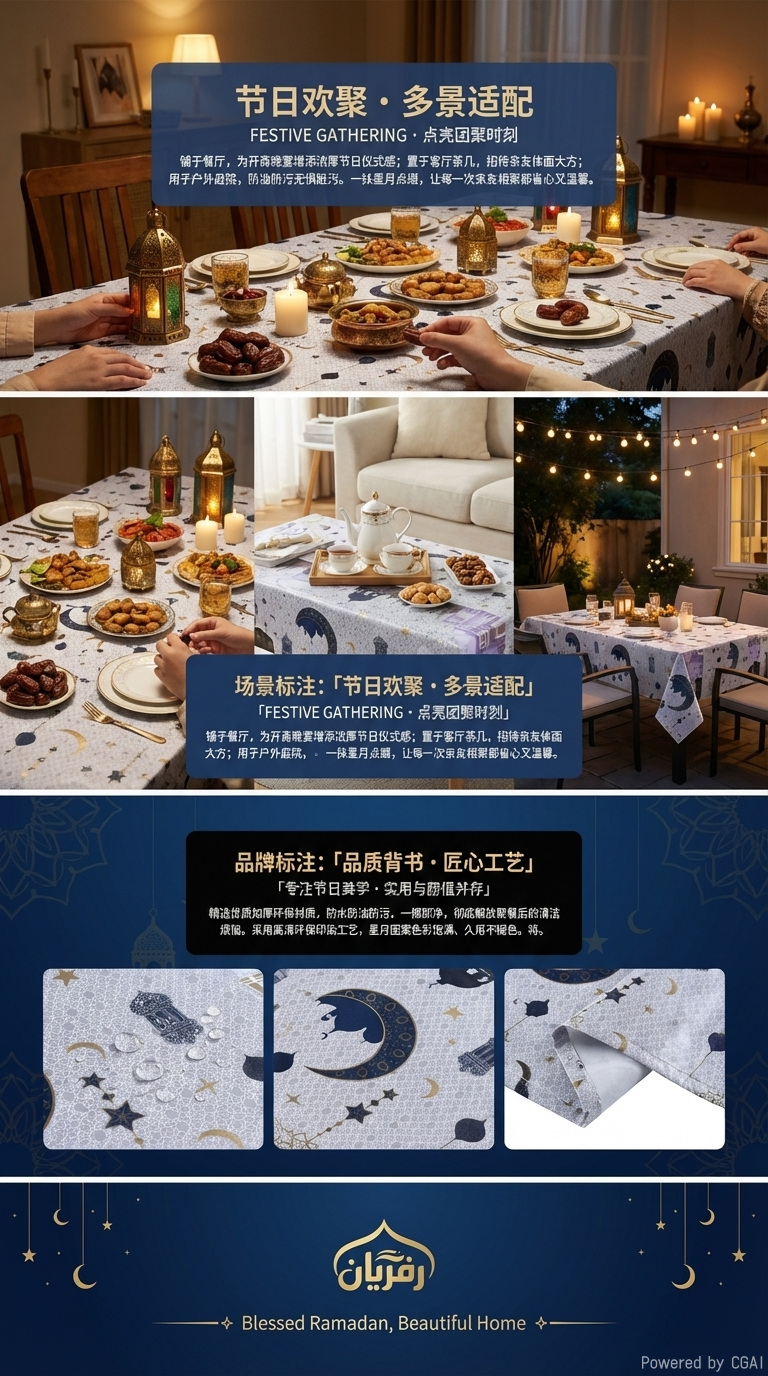 斋月节日桌布PVC斋月图案桌布桌布pvc桌布pvc布桌布详情3