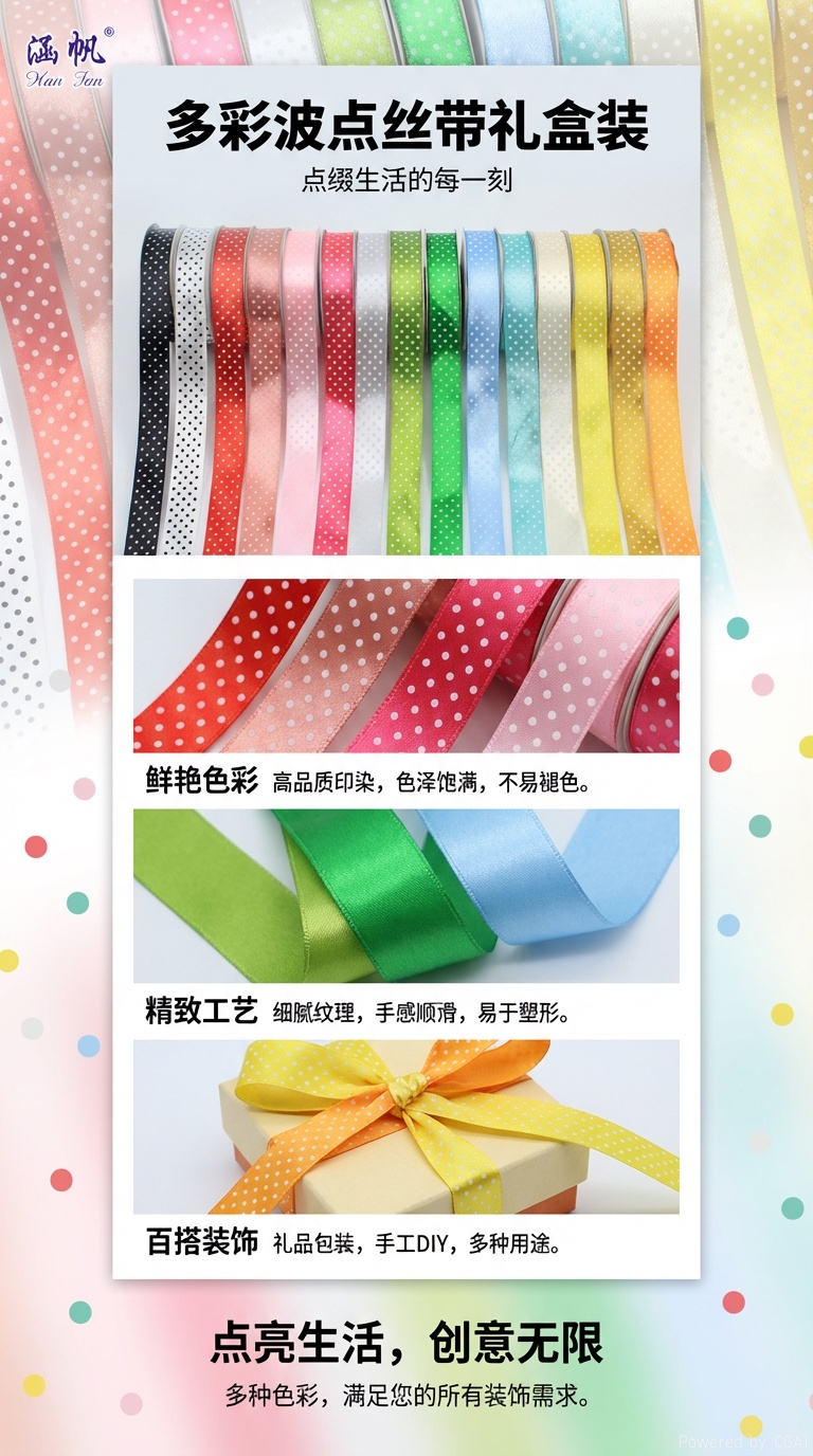 Colorful polka dot ribbons, wedding and festival supplies, paper decorations, honeycomb balls, colored stripes, decals, Easter decorative materials pic 1
