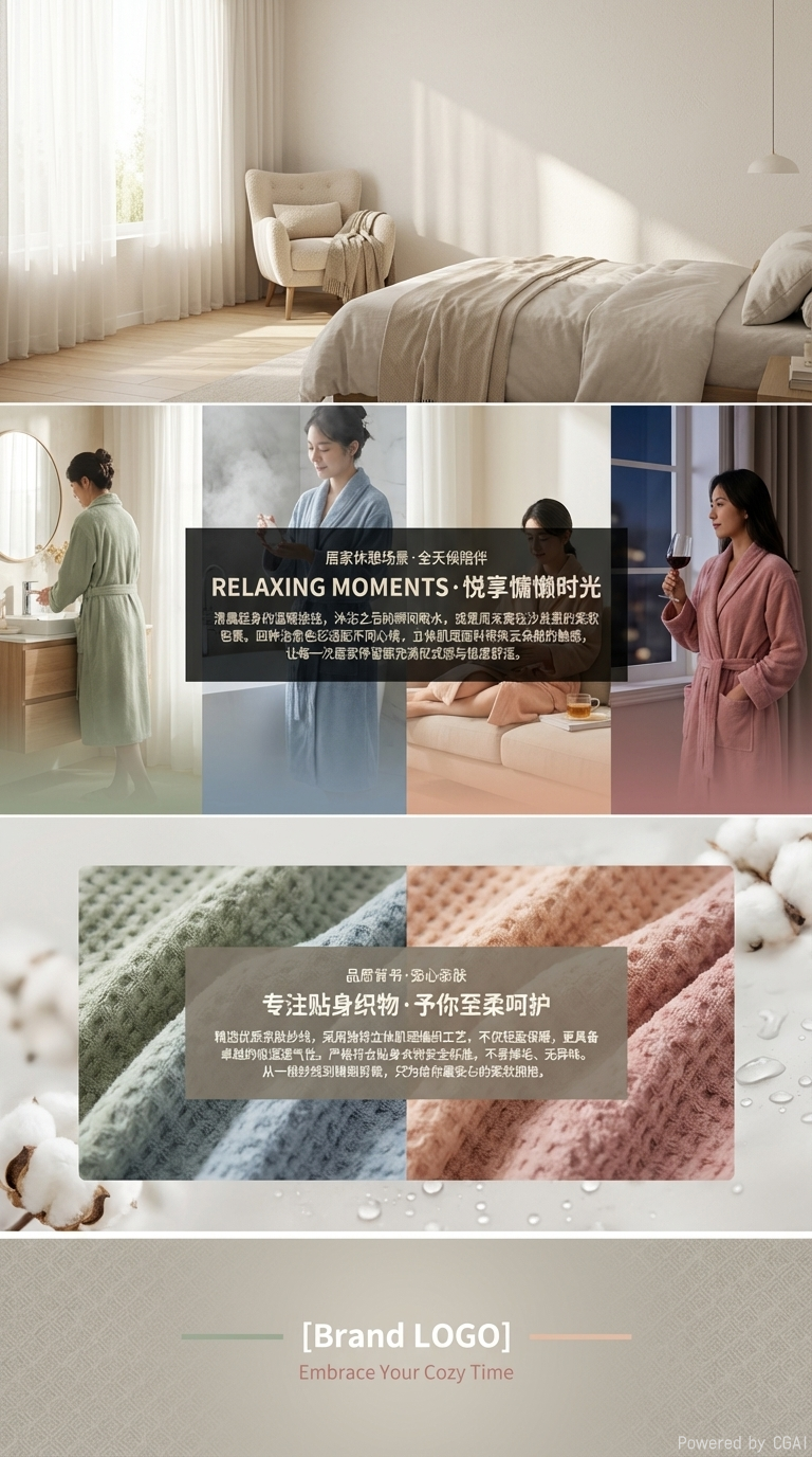 四色阿拉伯长袍展示绿色蓝色粉色桃色长款针织浴袍酒店用品 多款浴袍花型任选 居家泡澡慵懒风 详情3