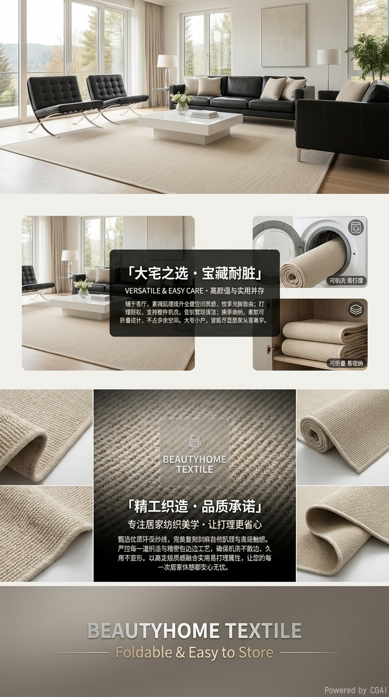 IBH跨境脚垫仿剑麻菠萝纹地毯客厅茶几卧室床边厨房垫门垫防滑垫地毯梓浩毯业丽家家纺115244622详情3