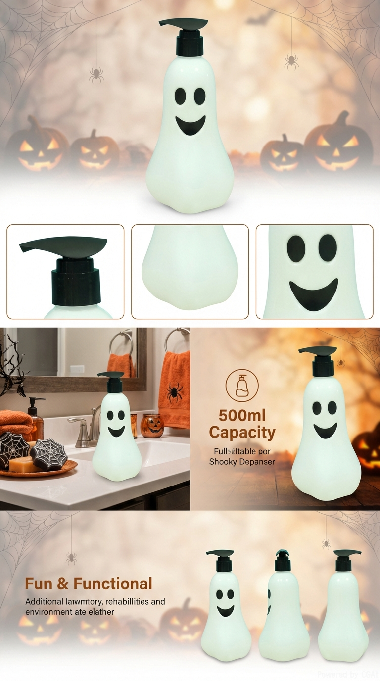 White ghost shape hand desinfectante cartoon hand desinfectante refrescante e hidratante pic 3