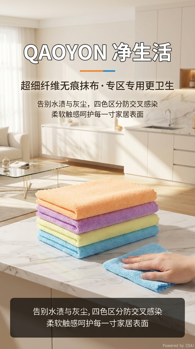 超细纤维小方巾厨房洗碗刷锅家用清洁卫生擦手巾详情1