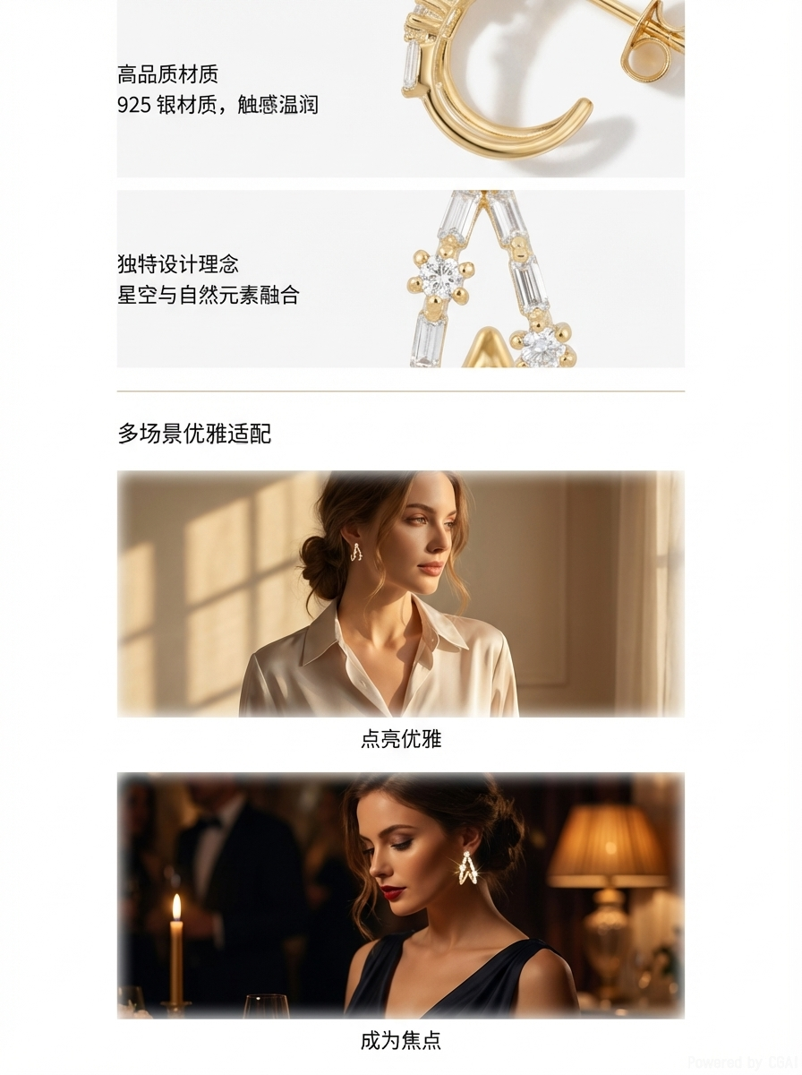 纯银耳环日韩风格珍珠925耳饰不锈钢海星设计耳饰日韩详情3