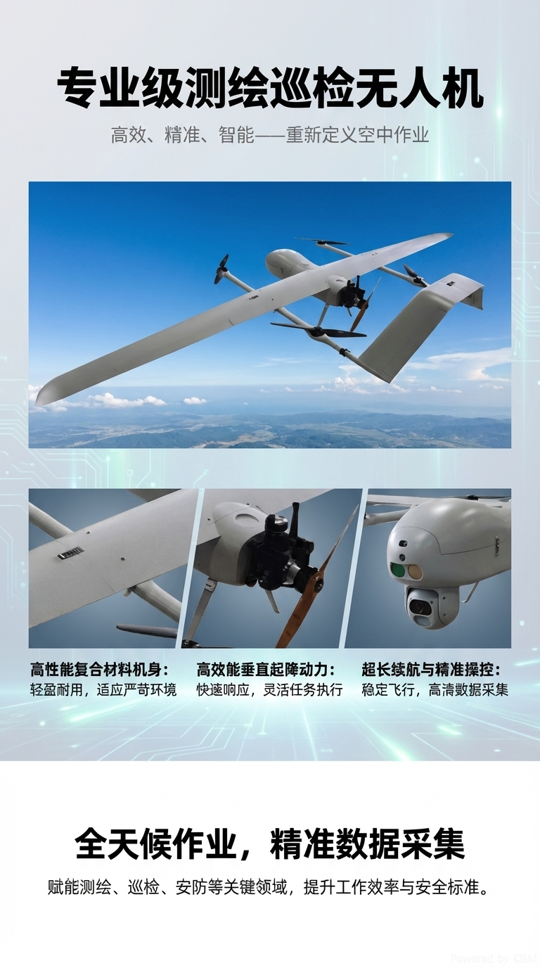 星途领航油动垂直起降复合翼大型无人机平台VF35P详情1