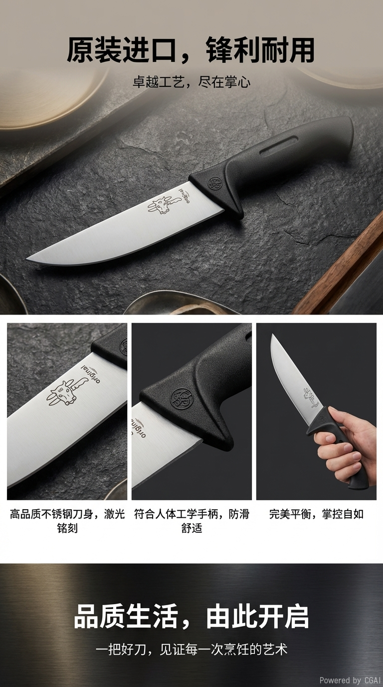 厨师刀不锈钢家用切菜刀斩骨刀厨房刀具专业料理刀131306197详情1