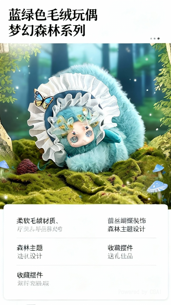 菇噜噜GULULU一鹿生花系列幻想生物潮玩盲盒毛绒公仔玩偶生日礼物毛绒玩具详情1