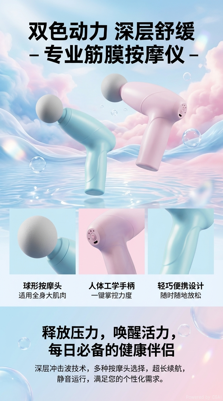 迷你便携筋膜枪肌肉放松电动健身器长柄弧形筋膜枪弯头筋膜枪详情1