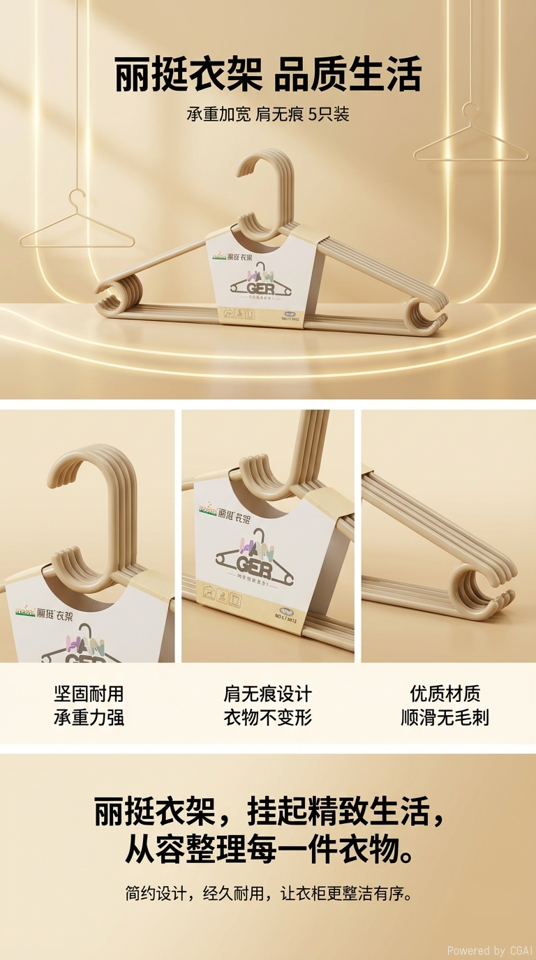 义乌好货塑料衣架外贸跨境批发高品质晾衣架一卡5个153919344详情1