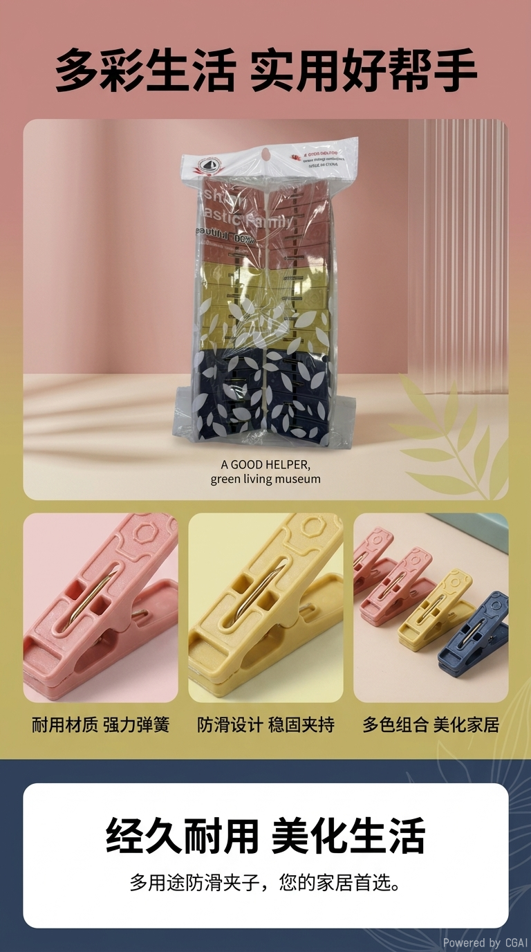 塑料收纳夹子衣夹裤夹收纳晾晒夹衬衫包装夹晒被子夹子照片小木夹子衣架详情1